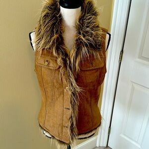 Wilson tan leather vest, size L